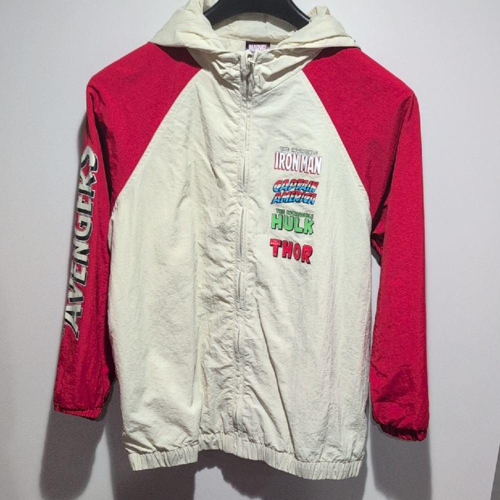 Marvel Kids Hooded Avengers Jacket - Cream & Red